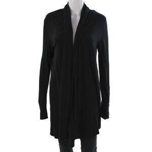 The Row Womens Cardigan Black Cowl Neck Long Sleeve Size L